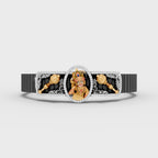 Solid Gold And 925 Sterling Silver Kashtbhanjan Hanumanji Bracelet with Moissanite Diamond