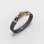 Solid Gold And 925 Sterling Silver Kashtbhanjan Hanumanji Bracelet with Moissanite Diamond