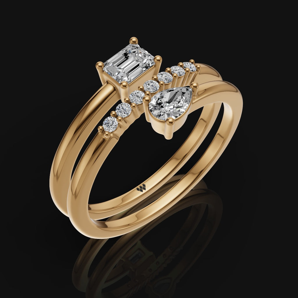 925 Silver Twirl Moissanite Diamond Ring