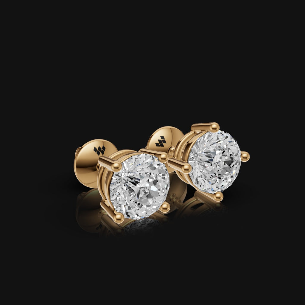 1 CT 925 Silver Portuguese Cut Moissanite Diamond Earring (1 Pair)