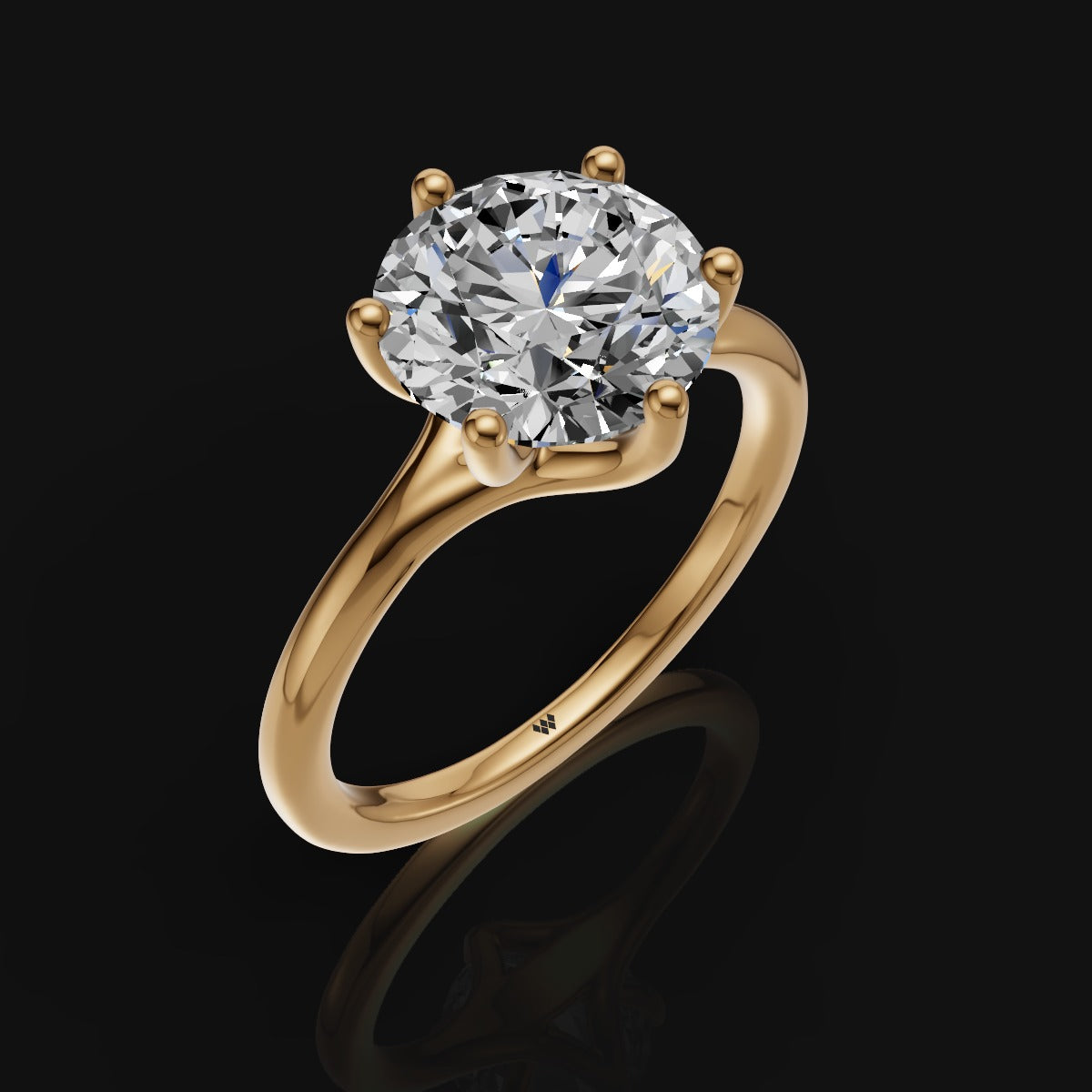 925 Sterling Silver Elegant Round Moissanite Diamond Ring For Women