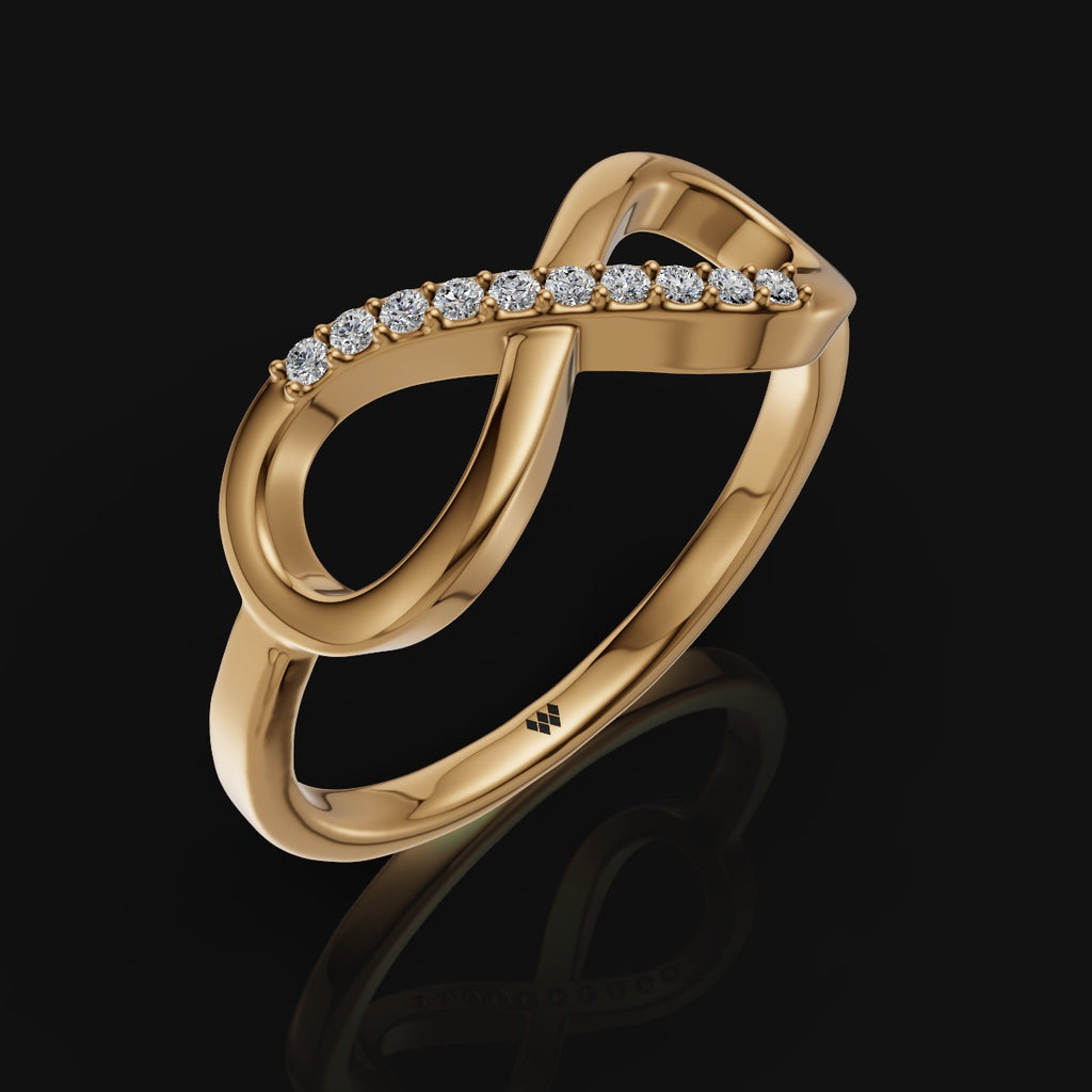 925 Sterling Silver Infinity Moissanite Diamond Ring For Women