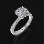 925 Sterling Silver Portuguese Cut Solitaire Ring