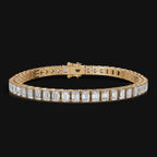 0.25 CT 925 Silver Emerald Tennis Moissanite Diamond Bracelet
