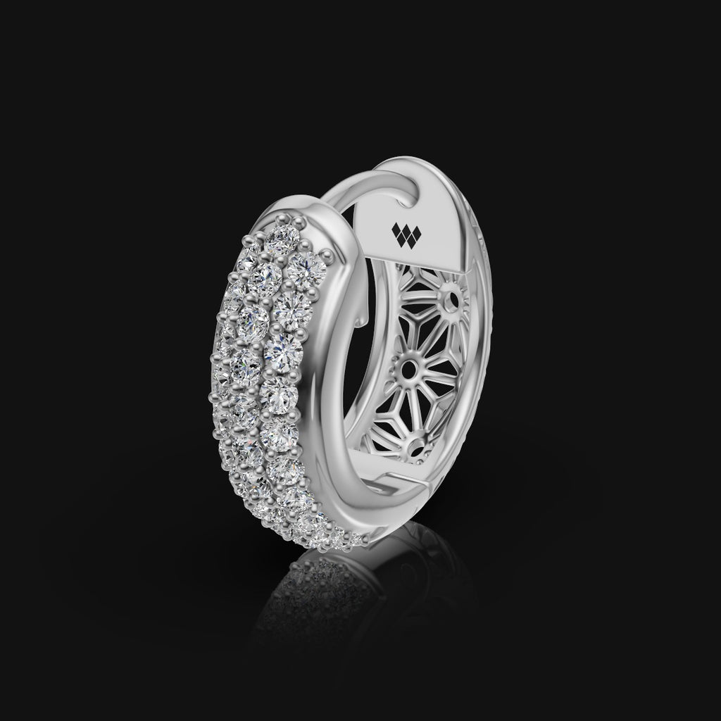 925 Sterling Silver Moissanite Diamond Bali Earring (1 PC)