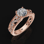 925 Sterling Silver Moissanite Ring with Side Stone Accents