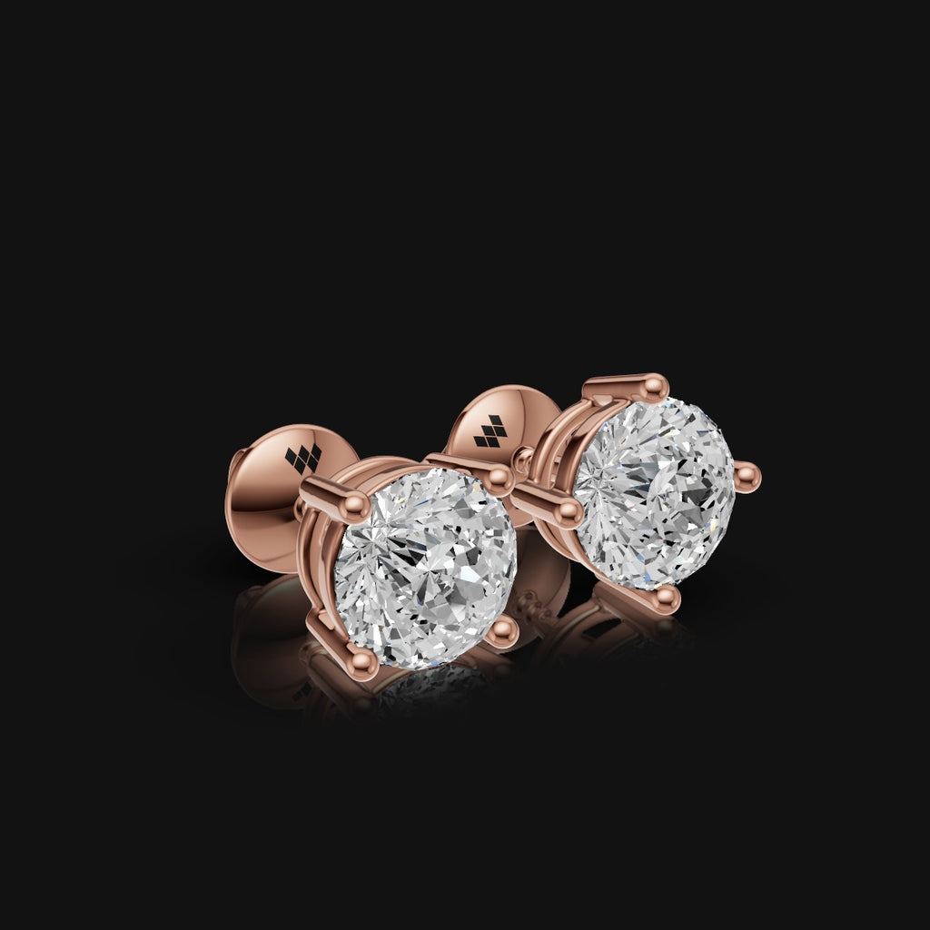 1 CT 925 Silver Portuguese Cut Moissanite Diamond Earring (1 Pair)