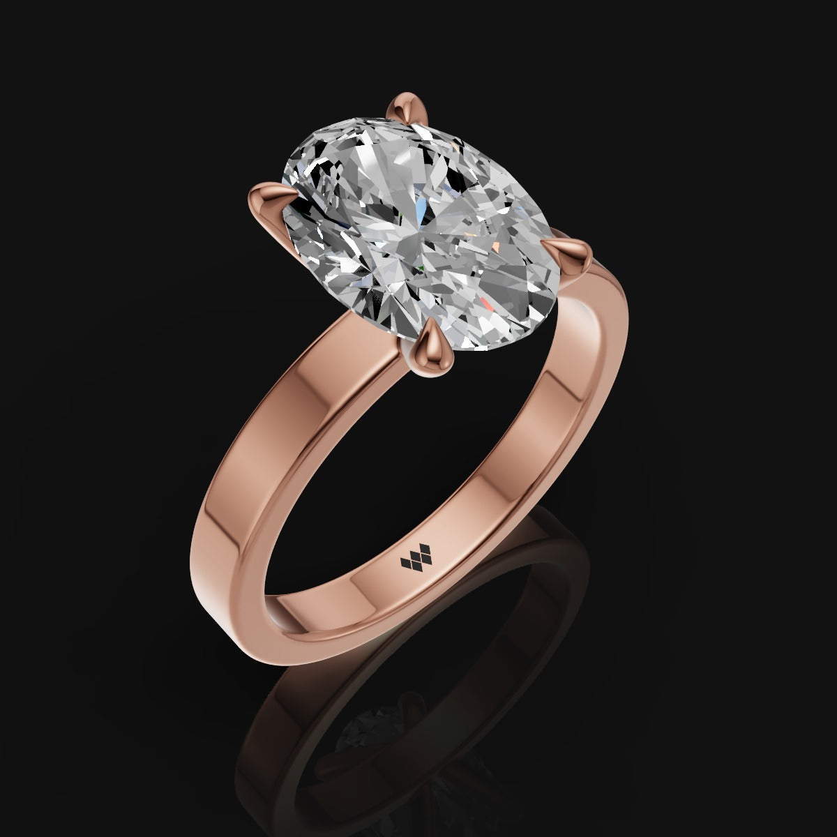 925 Sterling Silver Oval-Cut Solitaire Moissanite Diamond Ring For Women