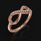 925 Sterling Silver Infinity Moissanite Diamond Ring For Women