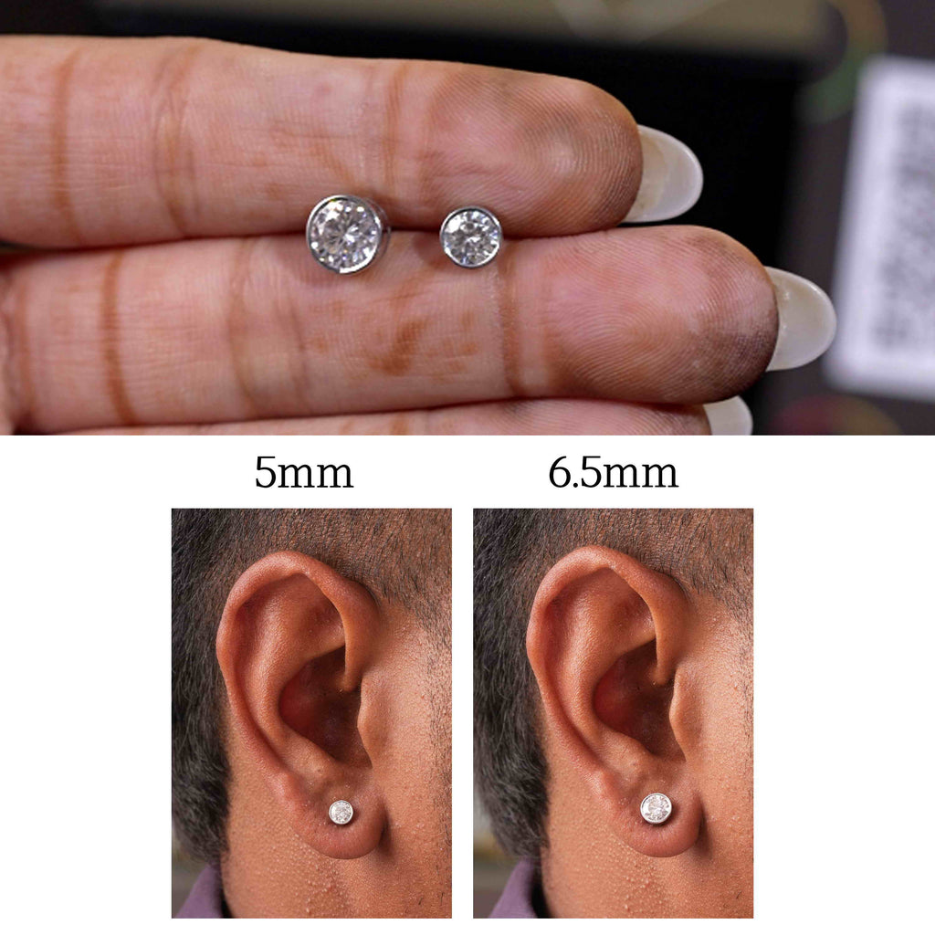 Round Bezel Stud ( 1 PC)