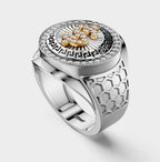 Solid Gold  And 925 Sterling Silver Gold Moissanite Diamond Bulky Dollar Ring