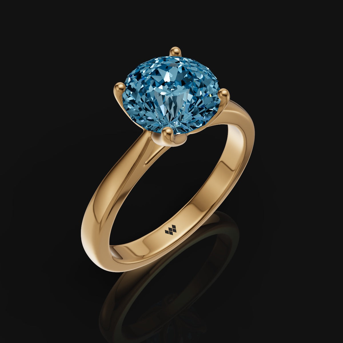 2 CT 925 Sterling Silver Blue Portuguese Cut Moissanite Diamond Ring