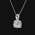 2 CT 925 Sterling Silver Portuguese Cut Moissanite Diamond  Pendant With Chain