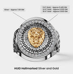 Solid Gold  And 925 Sterling Silver Gold Moissanite Diamond Bulky Lion Ring