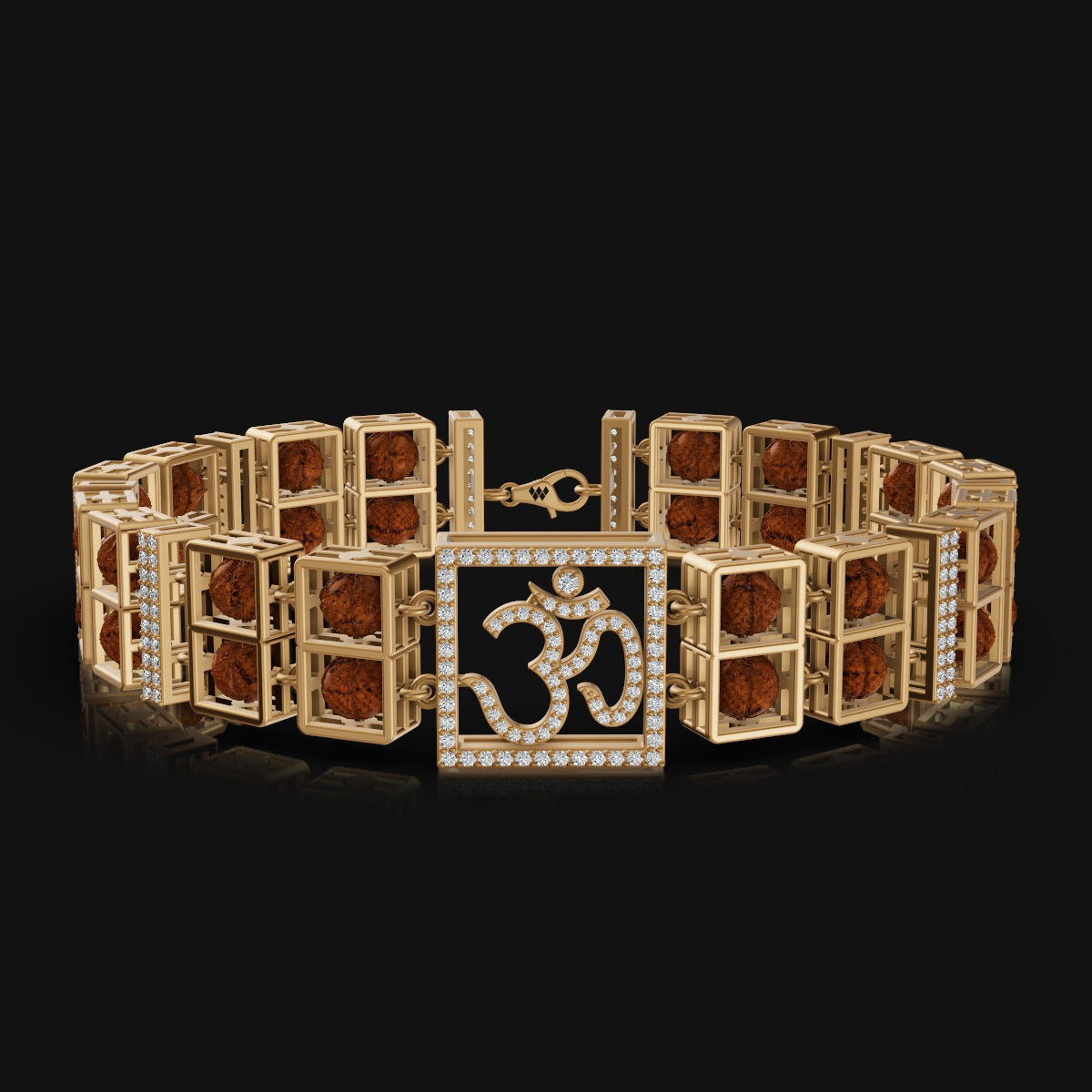 925 Sterling Silver Bracelet with Authentic Rudraksha & Om Symbol