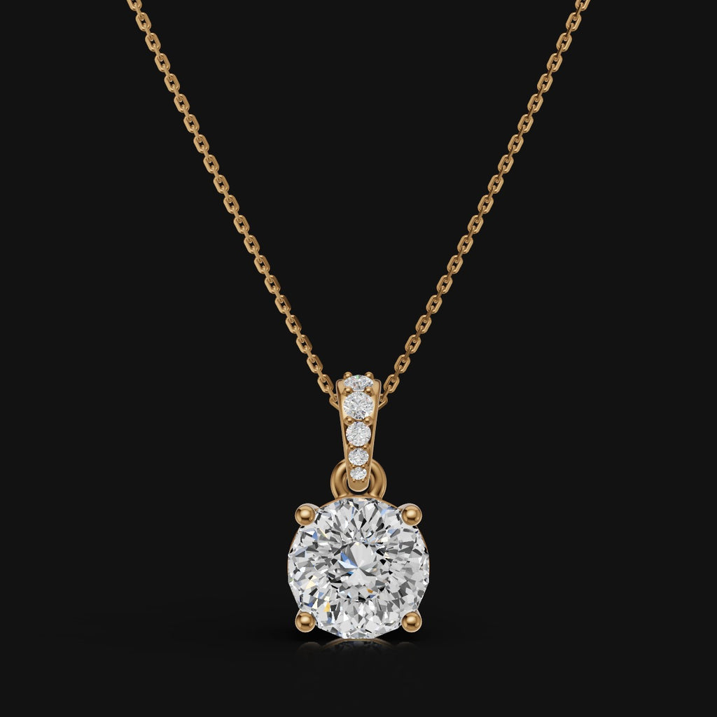 2 CT 925 Sterling Silver Portuguese Cut Moissanite Diamond  Pendant With Chain