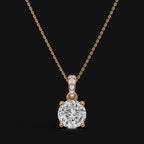 2 CT 925 Sterling Silver Portuguese Cut Moissanite Diamond  Pendant With Chain