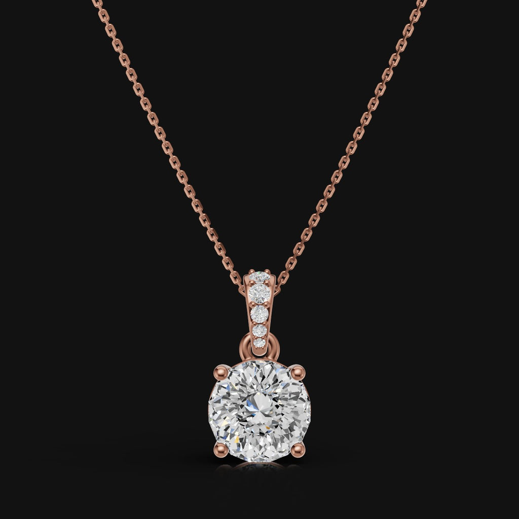 2 CT 925 Sterling Silver Portuguese Cut Moissanite Diamond  Pendant With Chain