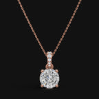 2 CT 925 Sterling Silver Portuguese Cut Moissanite Diamond  Pendant With Chain