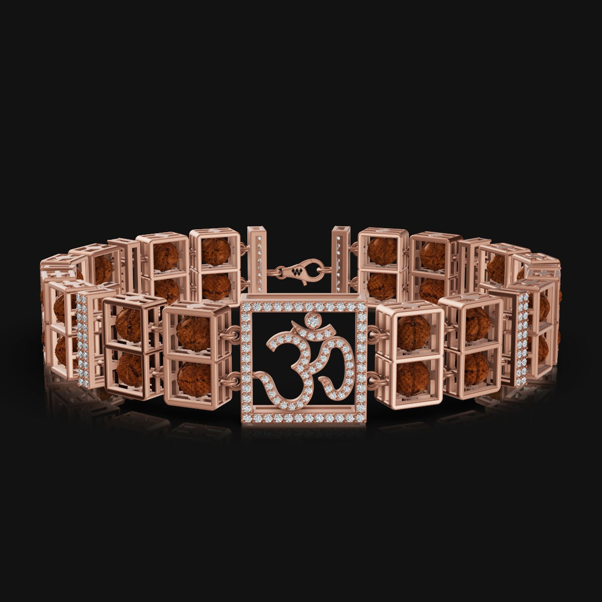 925 Sterling Silver Bracelet with Authentic Rudraksha & Om Symbol