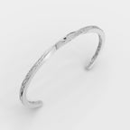 Textured Open Cuff Bracelet in 925 Sterling Silver – Raw & Refined Look