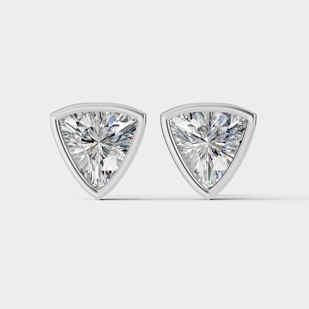 Trillion Bezel Setting Earring ( 1 Pair )