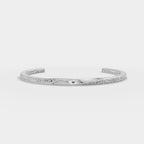 Textured Open Cuff Bracelet in 925 Sterling Silver – Raw & Refined Look