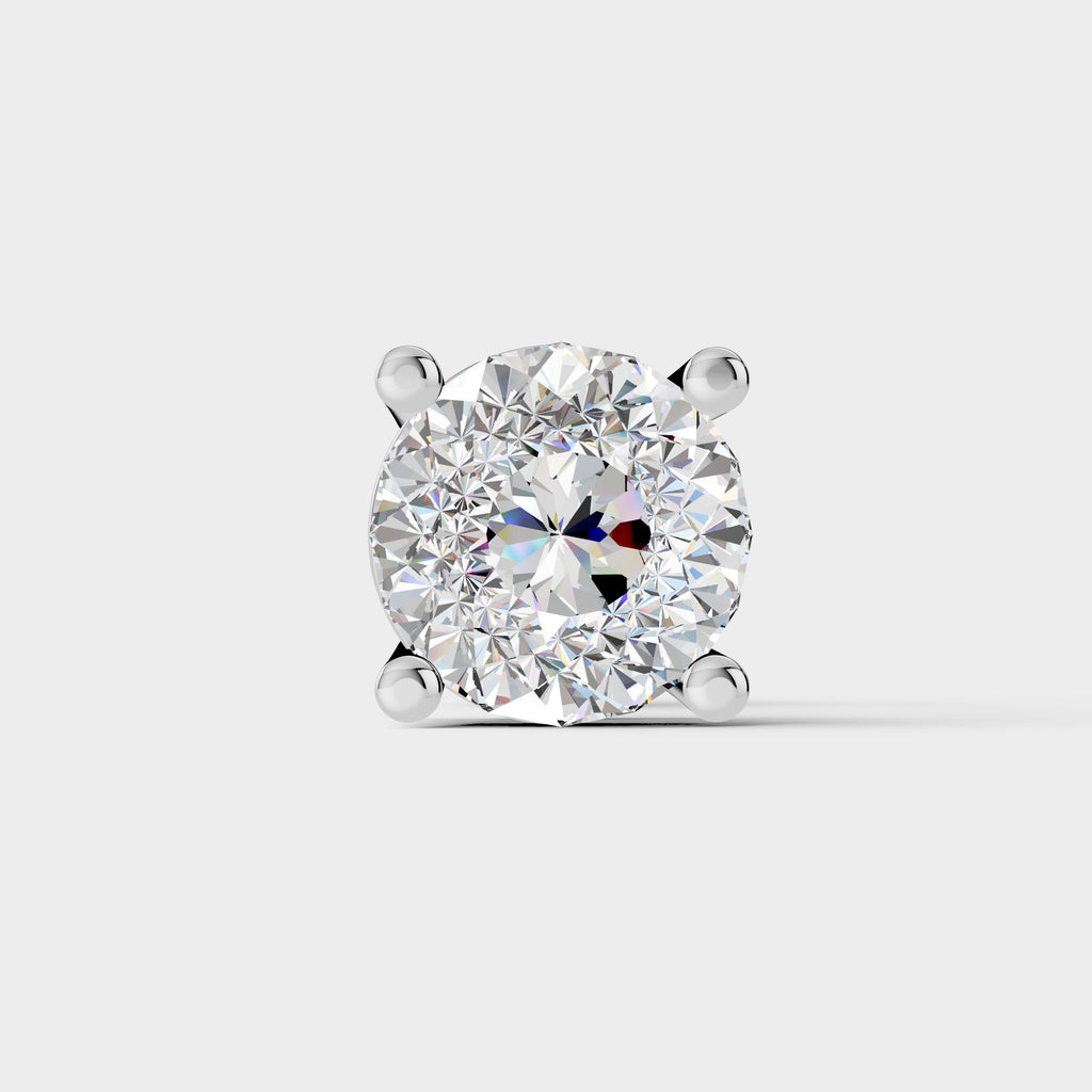925 Silver Portuguese Cut Moissanite Diamond Earring (1 PC)