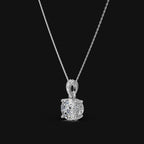 2 CT 925 Sterling Silver Portuguese Cut Moissanite Diamond  Pendant With Chain