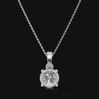 2 CT 925 Sterling Silver Portuguese Cut Moissanite Diamond  Pendant With Chain