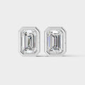 Emerald Bezel Setting Earring ( 1 Pair )