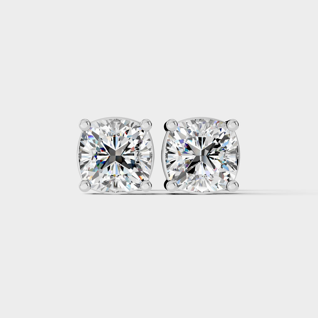 Cushion Shape Earrings with (1 Pair)