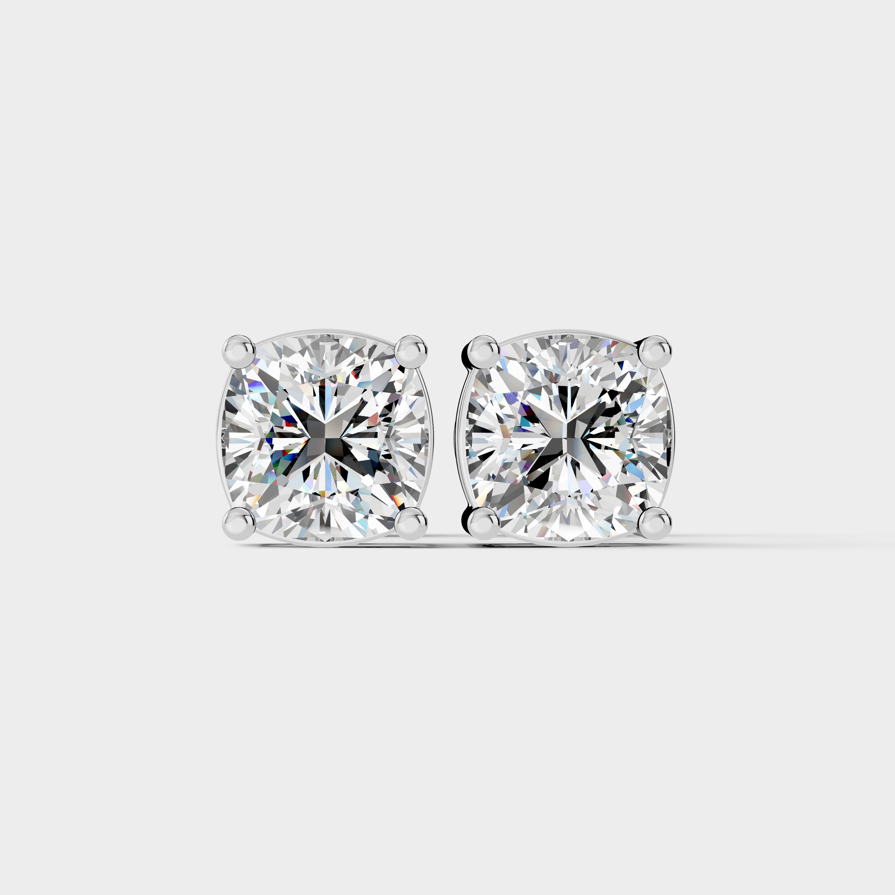 Cushion Shape Earrings with (1 Pair)