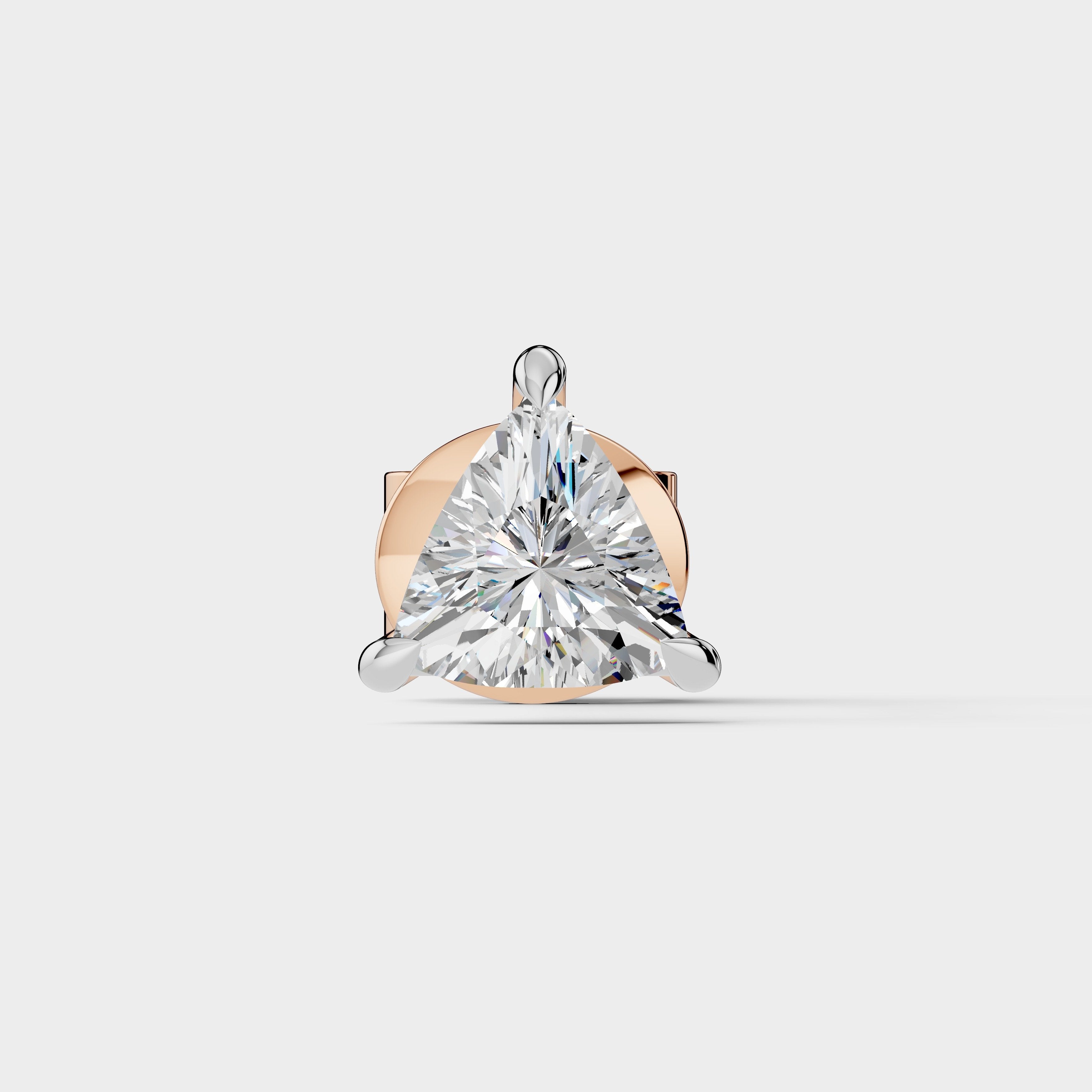 Trillion Shape Earrings with Moissanite Diamond 925 Silver  (1 PC)