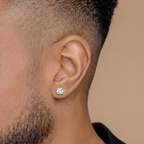 925 Sterling Silver Round Shape Earrings with Moissanite Diamond (1 PC)