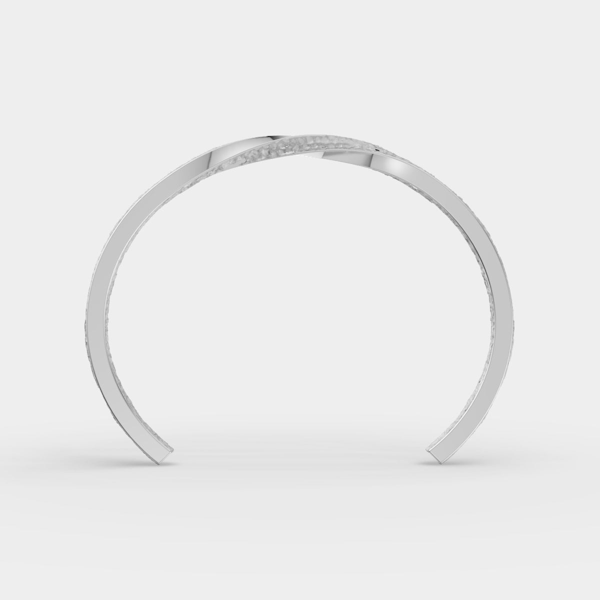 Textured Open Cuff Bracelet in 925 Sterling Silver – Raw & Refined Look