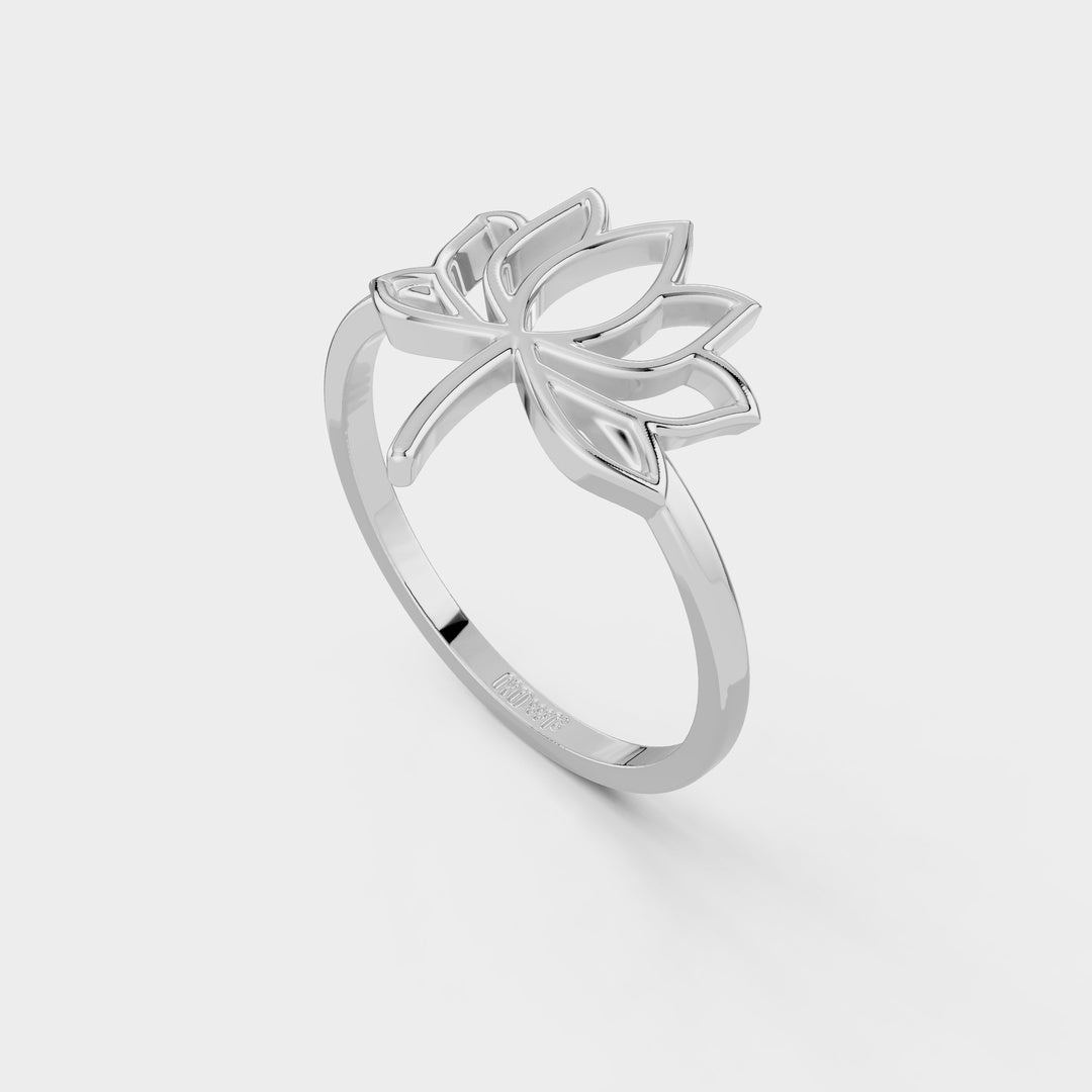 925 Sterling Silver Lotus Ring