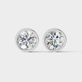 Round Bezel Setting Earring ( 1 Pair )