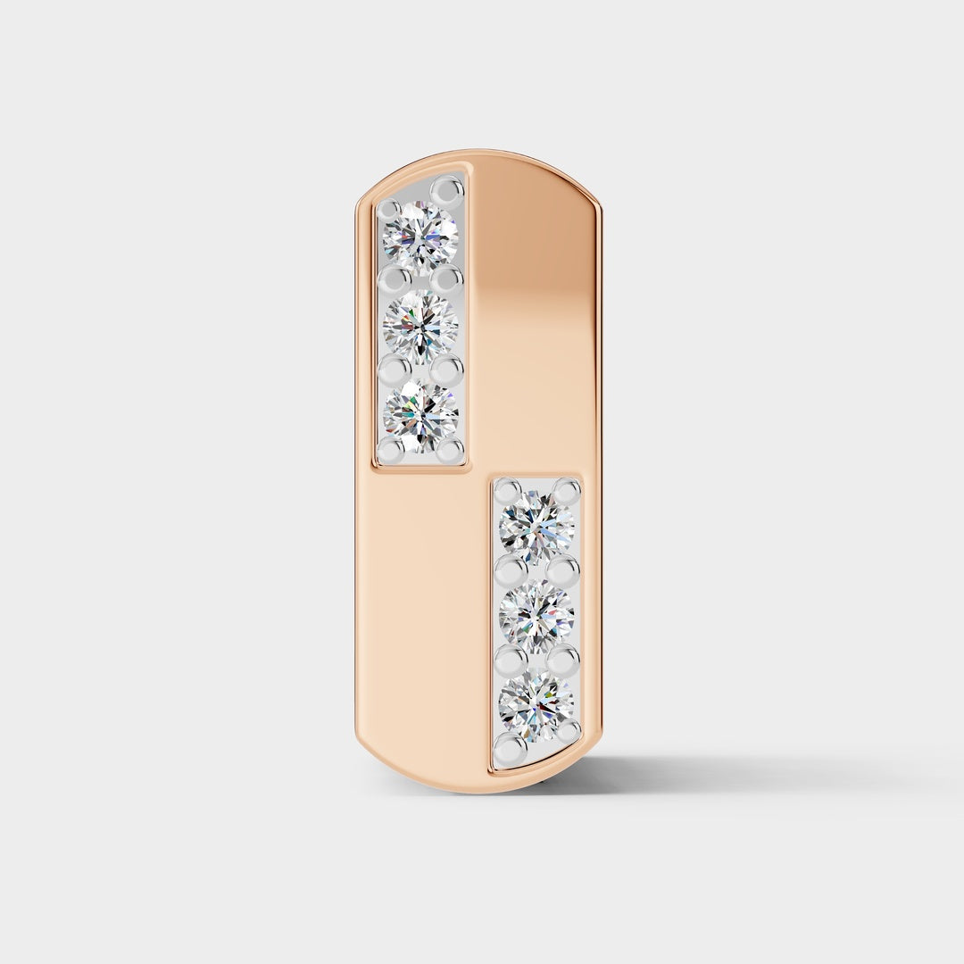 925 sterling Silver Moissanite Diamond Bali Earring Two Sided (1 PC)