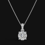 2 CT 925 Sterling Silver Portuguese Cut Moissanite Diamond  Pendant With Chain