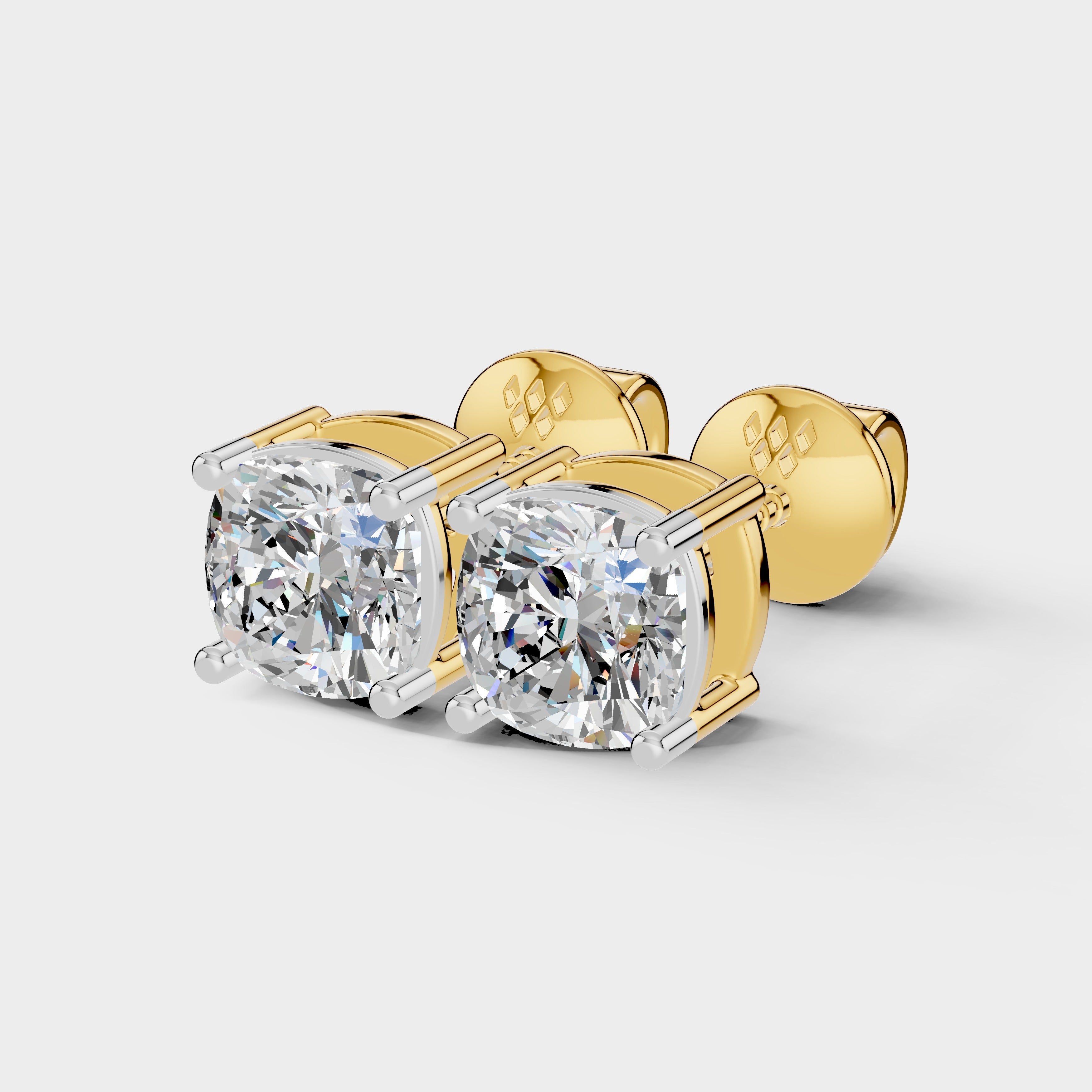Cushion Shape Earrings with (1 Pair)