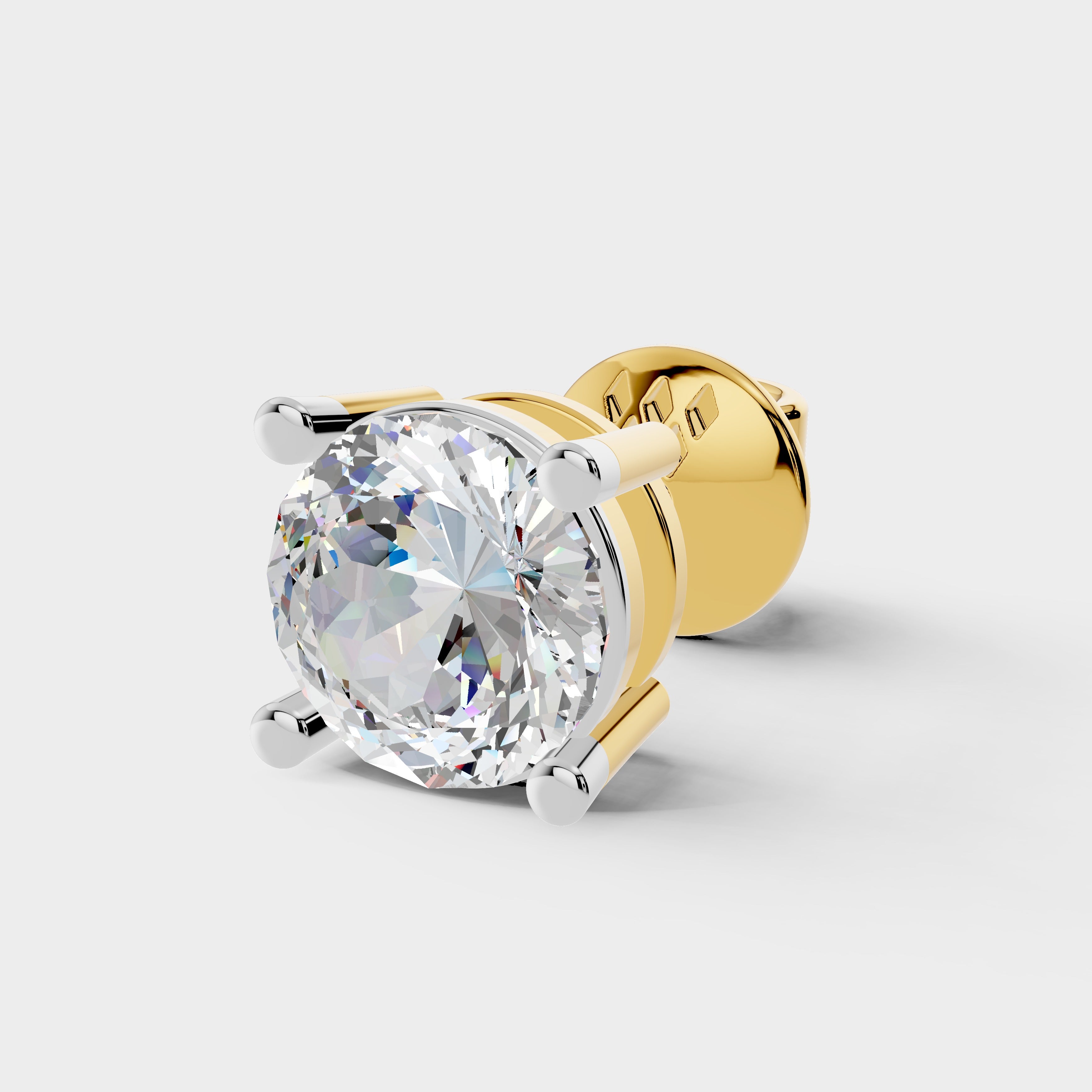 925 Silver Portuguese Cut Moissanite Diamond Earring (1 PC)