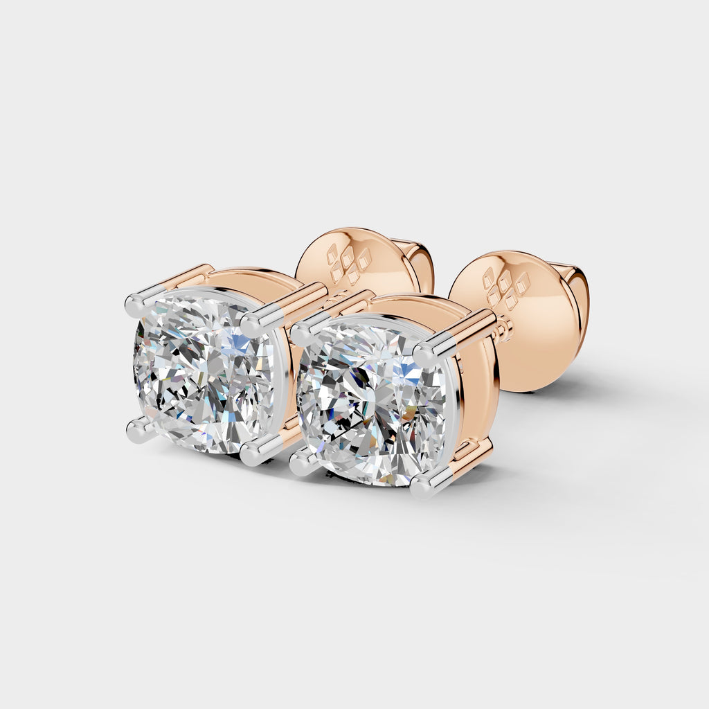 Cushion Shape Earrings with (1 Pair)