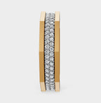Solid Gold And 925 Sterling Silver Gold Moissanite Diamond Hexagon Shape Double Band Ring
