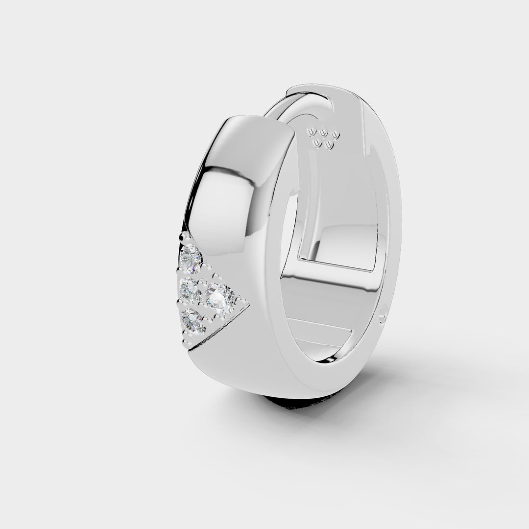 925 sterling Silver Moissanite Diamond Bali Earring (1 PC)