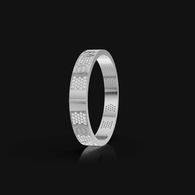 925 Silver Luxury Screw Pattern Bracelet With Moissanite Diamond