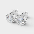 Round Bezel Setting Earring ( 1 Pair )
