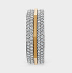 Solid Gold And 925 Sterling Silver Gold Moissanite Diamond Hexagon Shape Band  Ring