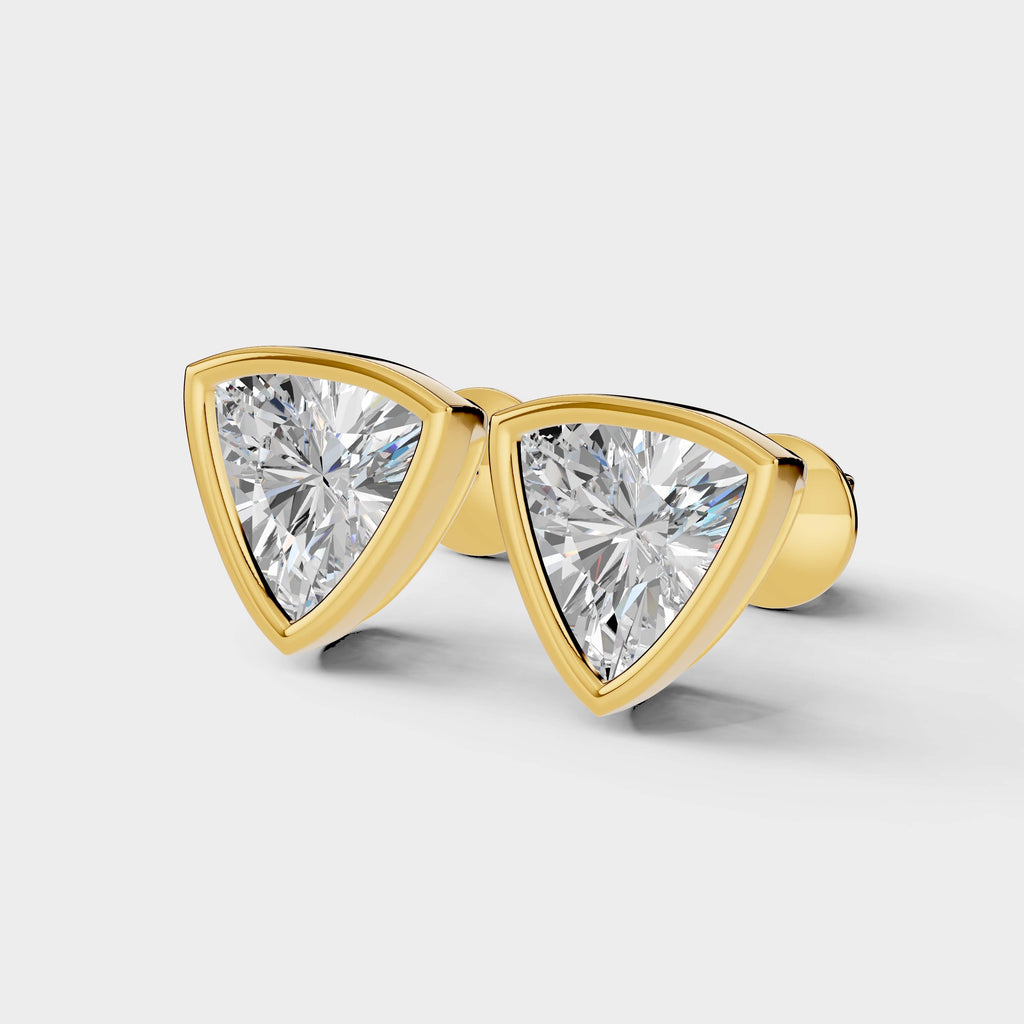 Trillion Bezel Setting Earring ( 1 Pair )