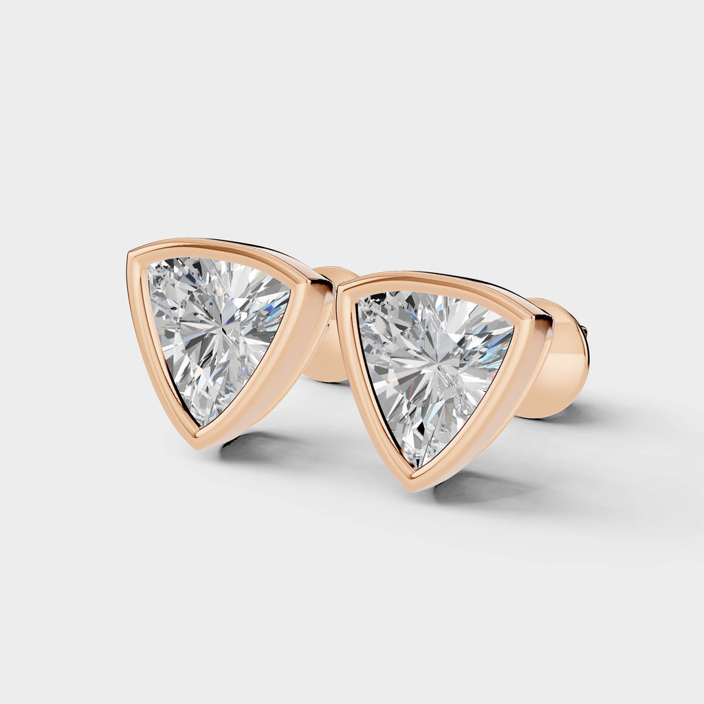 Trillion Bezel Setting Earring ( 1 Pair )